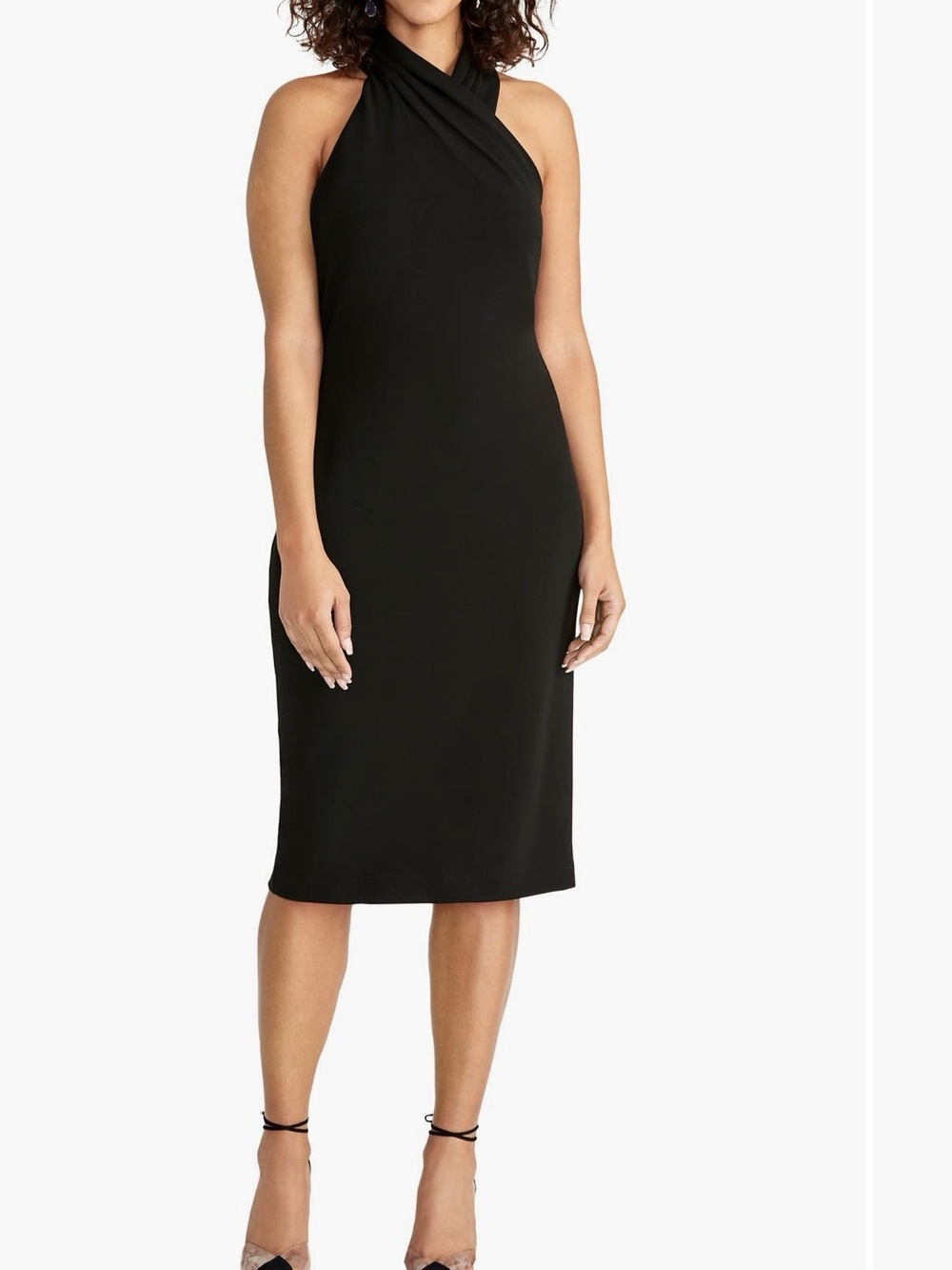 Rachel Roy Black Sleeveless Draped Women's Dress, Size XL